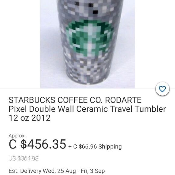 Rare Starbucks Rodarte Pixelated Ceramic Tumbler - Picture 6 of 7